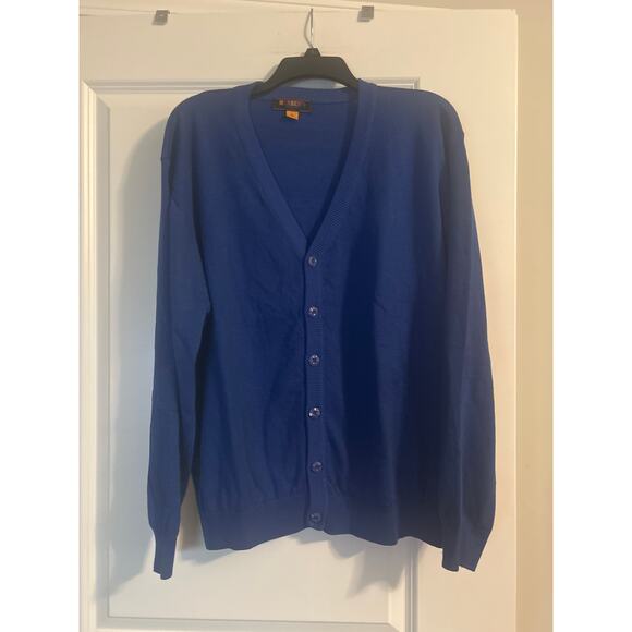 GUC Member's Property Men's Medium Blue Button Front Cardigan Size XL - Picture 1 of 6